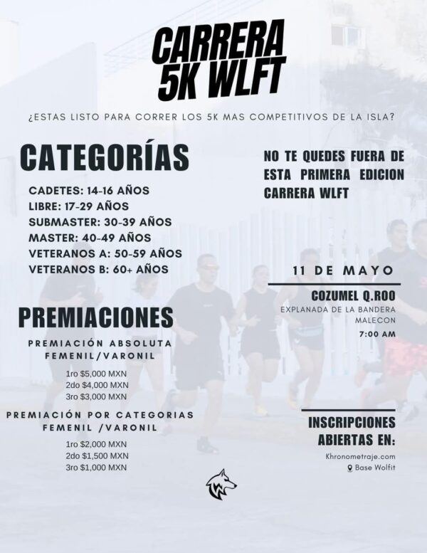 Carrera 5k WLFT- 11 Mayo Cozumel - Imagen 2